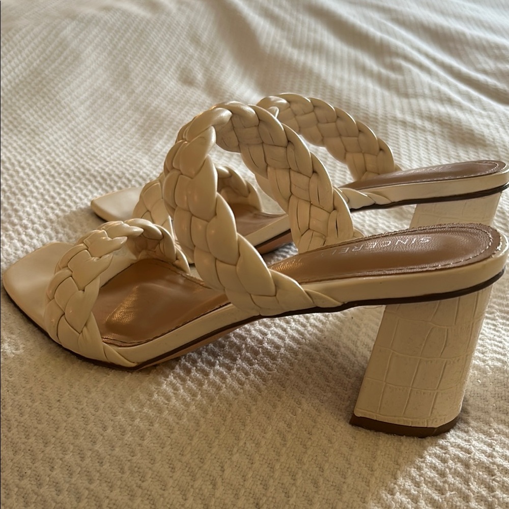 Sincerely Jules Cream Braided Heels